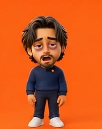 Naim en 3D, con ojeras, agotado
